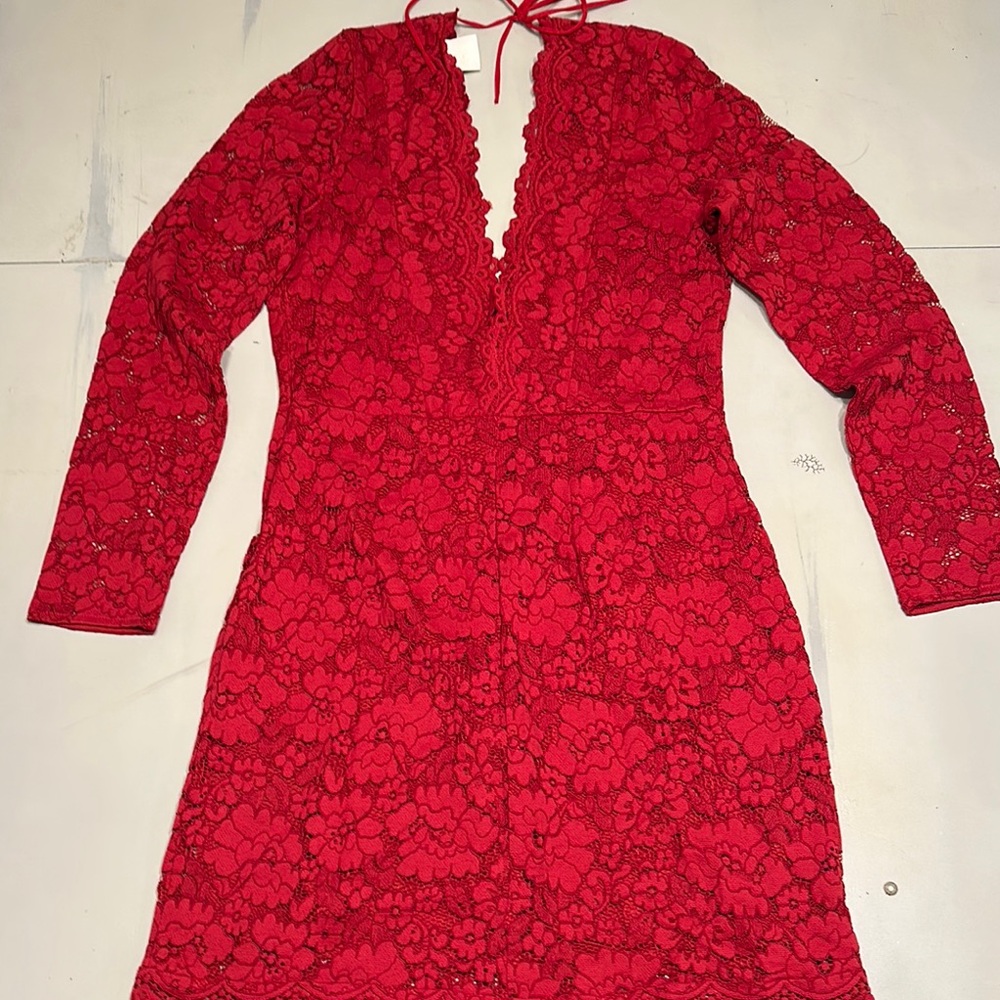 H&M Elegant Red Lace Dress